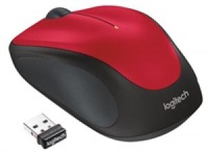 Logitech M235/Cestovní/Optická/Bezdrátová USB/Černá-červená