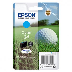 Náplň Epson 34, C13T34624020 azurová blistr