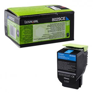 Toner Lexmark 80C2SCE azurový