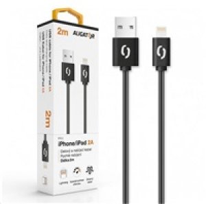 Aligator datový a nabíjecí kabel, konektor Lightning, 2A, 2m, černá